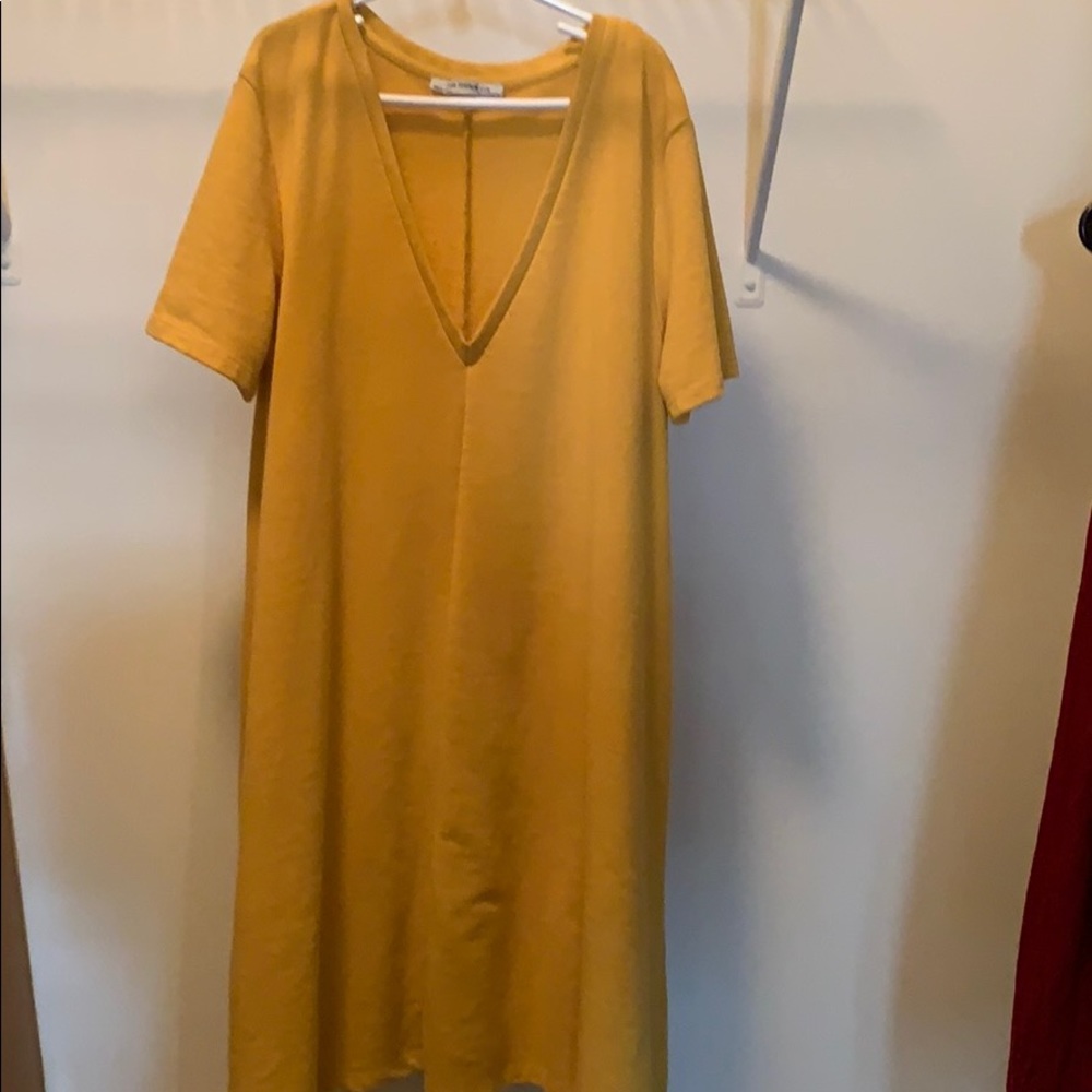 Zara mustard dress skirt lounge wear